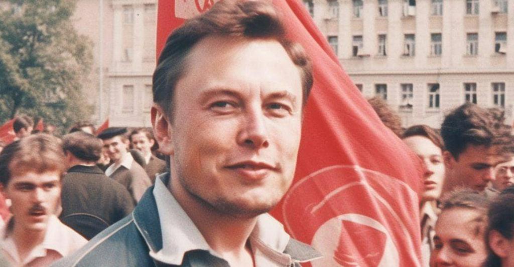 Elon Musk jako radziecki inżynier na grafikach stworzonych przez AI Elon Musk jako radziecki inżynier na grafikach stworzonych przez AI
