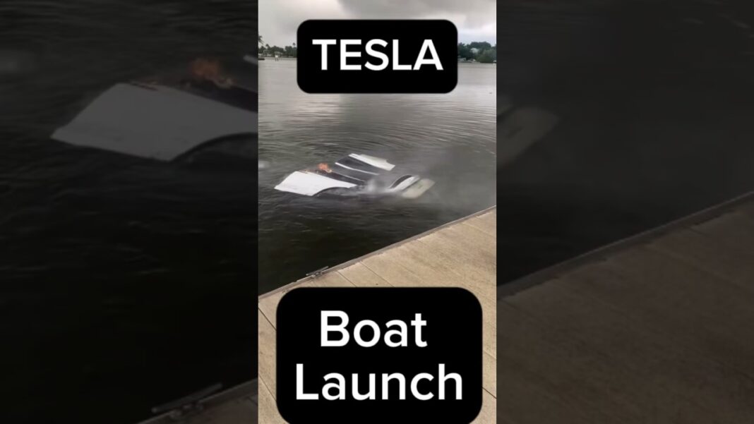 Tego jeszcze nie było! Tesla wpada do wody, zanurza się po czym zaczyna się palić. Tego jeszcze nie było! Tesla wpada do wody, zanurza się po czym zaczyna się palić.